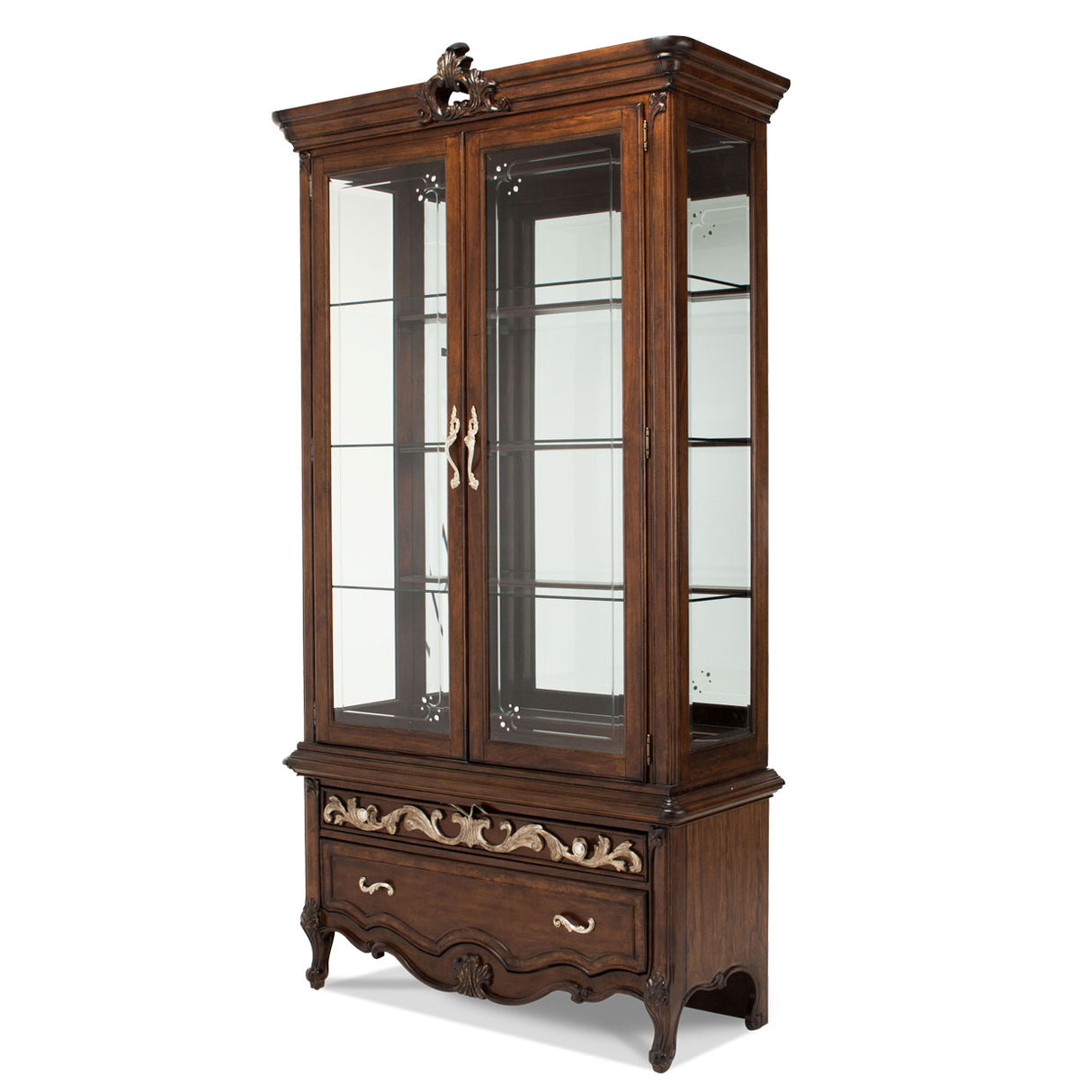 Platine De Royale L. Espresso Light Espresso Curio from Michael Amini - Luna Furniture