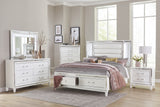 Tamsin White King LED Upholstered Storage Platform Bed from Homelegance - Luna Furniture