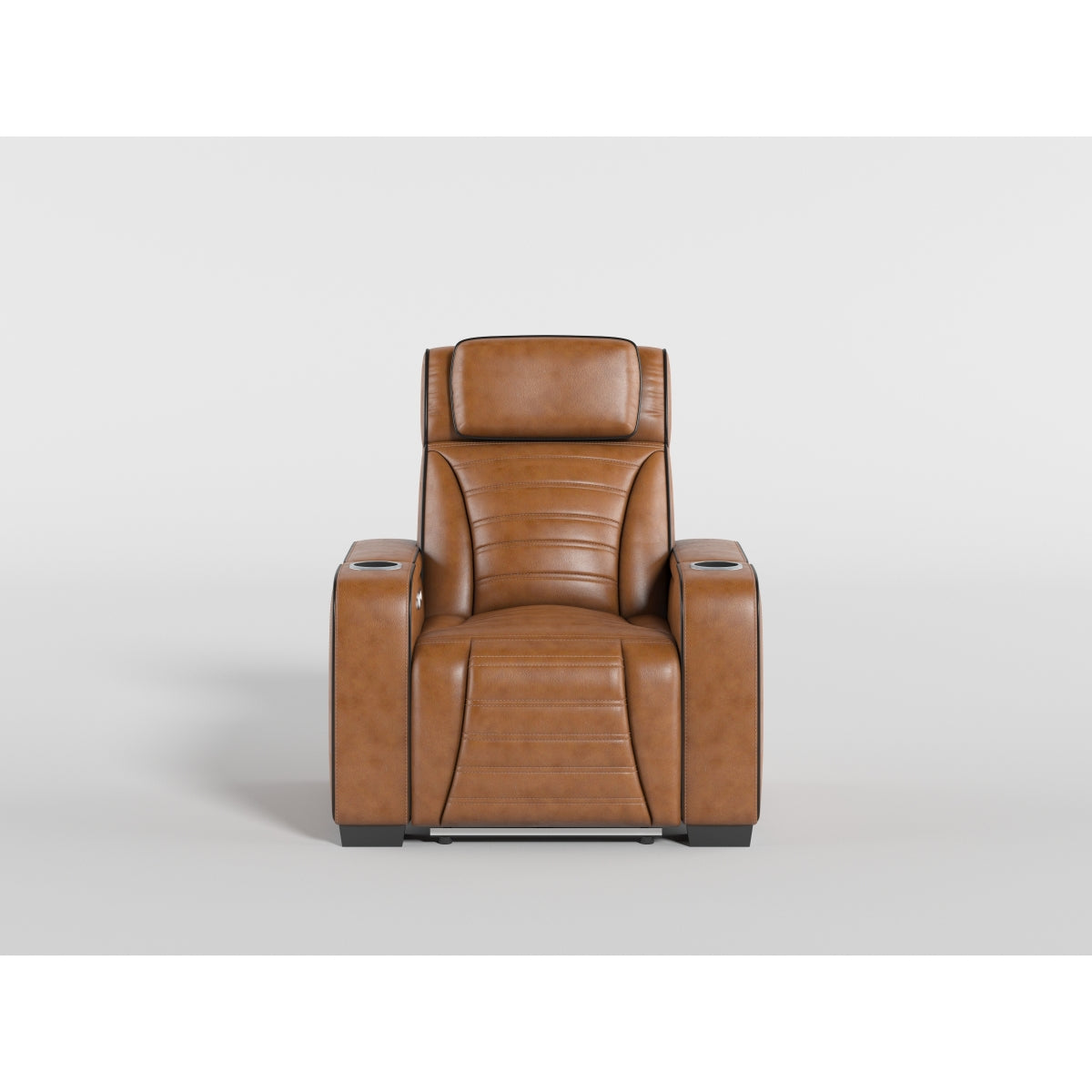 Cyber Black Power Reclining Chair with Power Headrest, Cup holder, Charging Ports and LED Lighting