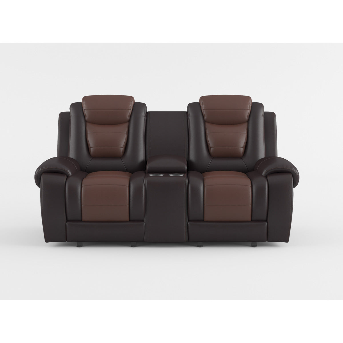 Briscoe Brown Double Glider Reclining Loveseat with Center Console from Homelegance - Luna Furniture