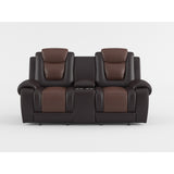 Briscoe Brown Double Glider Reclining Loveseat with Center Console from Homelegance - Luna Furniture