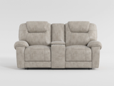 Gainesville Pewter Double Reclining Loveseat with Center Console from Homelegance - Luna Furniture