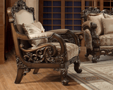 HD-2658 Metallic Antique Gold/Perfect Brown 3-Piece Living Room Set from Homey Design - Luna Furniture