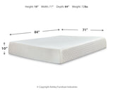 10 Inch Chime Memory Foam Mattress with Adjustable Base in White from Ashley - Luna Furniture