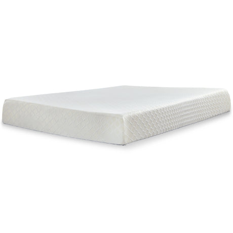 10 Inch Chime Memory Foam Mattress with Foundation in White from Ashley - Luna Furniture
