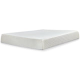 10 Inch Chime Memory Foam Mattress with Foundation in White from Ashley - Luna Furniture