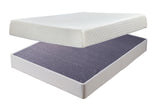 10 Inch Chime Memory Foam Mattress with Foundation in White from Ashley - Luna Furniture