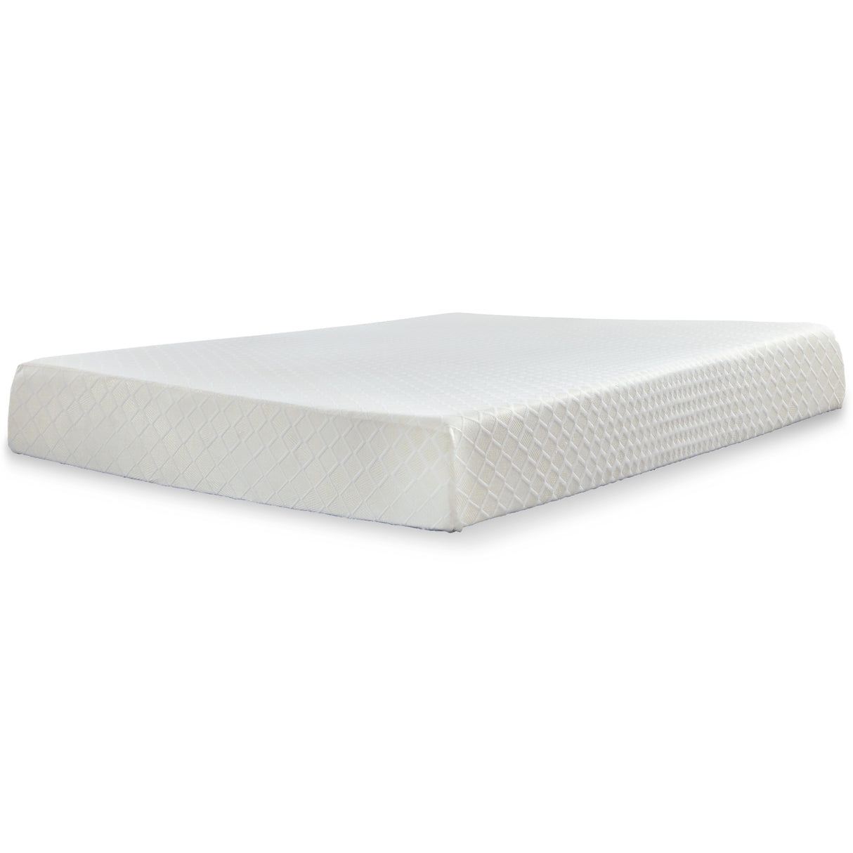 10 Inch Chime Memory Foam Mattress with Foundation in White from Ashley - Luna Furniture