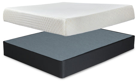 10 Inch Chime Memory Foam White King Mattress and Foundation from Ashley - Luna Furniture
