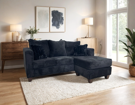 Elgin Black Reversible Sectional from Happy Homes - Luna Furniture