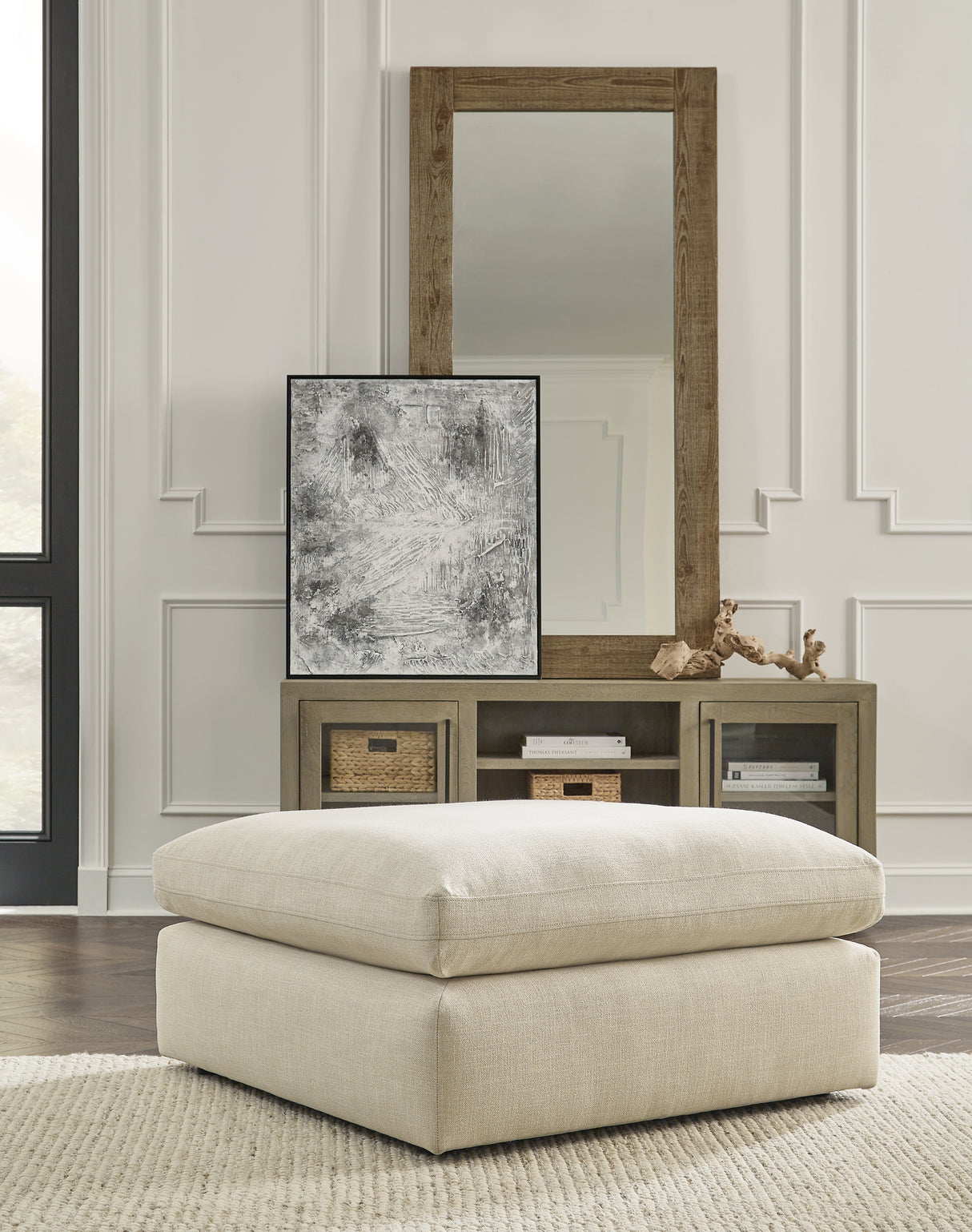 Elyza Linen Oversized Accent Ottoman from Ashley Furniture - Luna Furniture