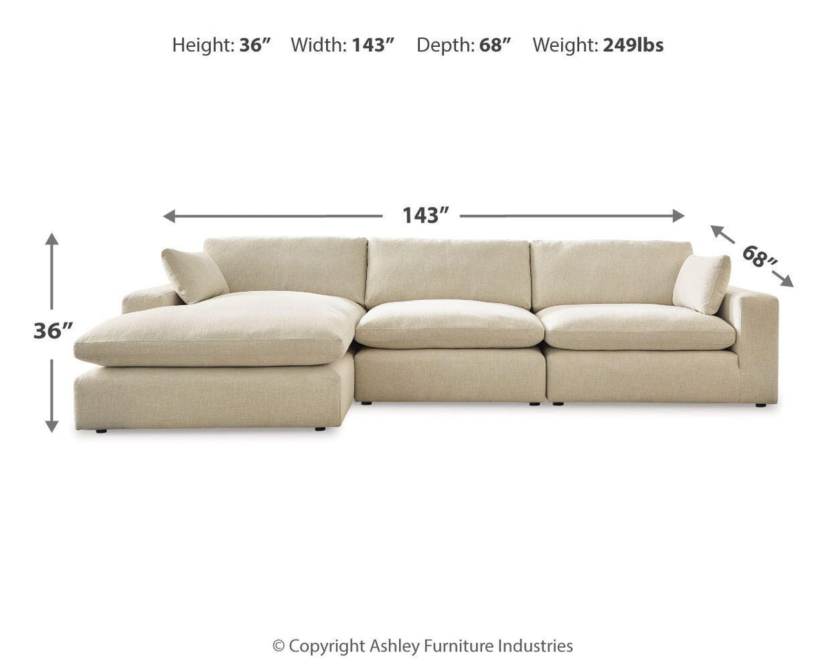 Elyza Linen 3-Piece LAF Chaise Sectional from Ashley - Luna Furniture