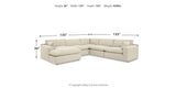 Elyza Linen 5-Piece Sectional with Ottoman from Ashley Furniture - Luna Furniture