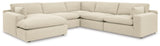 Elyza Linen 5-Piece LAF Chaise Sectional from Ashley Furniture - Luna Furniture