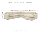 Elyza Linen 5-Piece RAF Chaise Sectional from Ashley - Luna Furniture