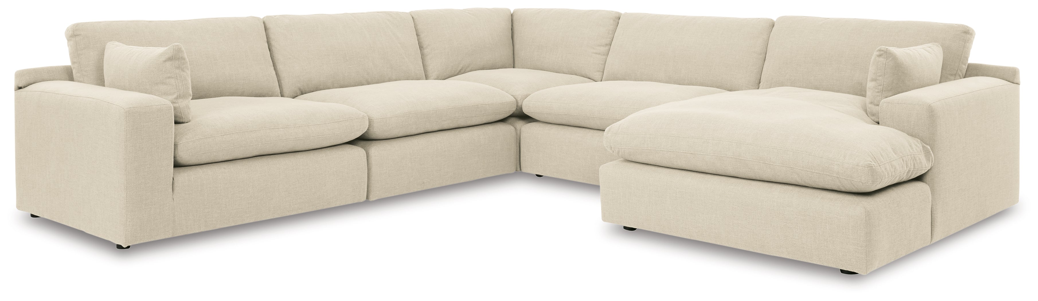 Elyza Linen 5-Piece RAF Chaise Sectional – Luna Furniture