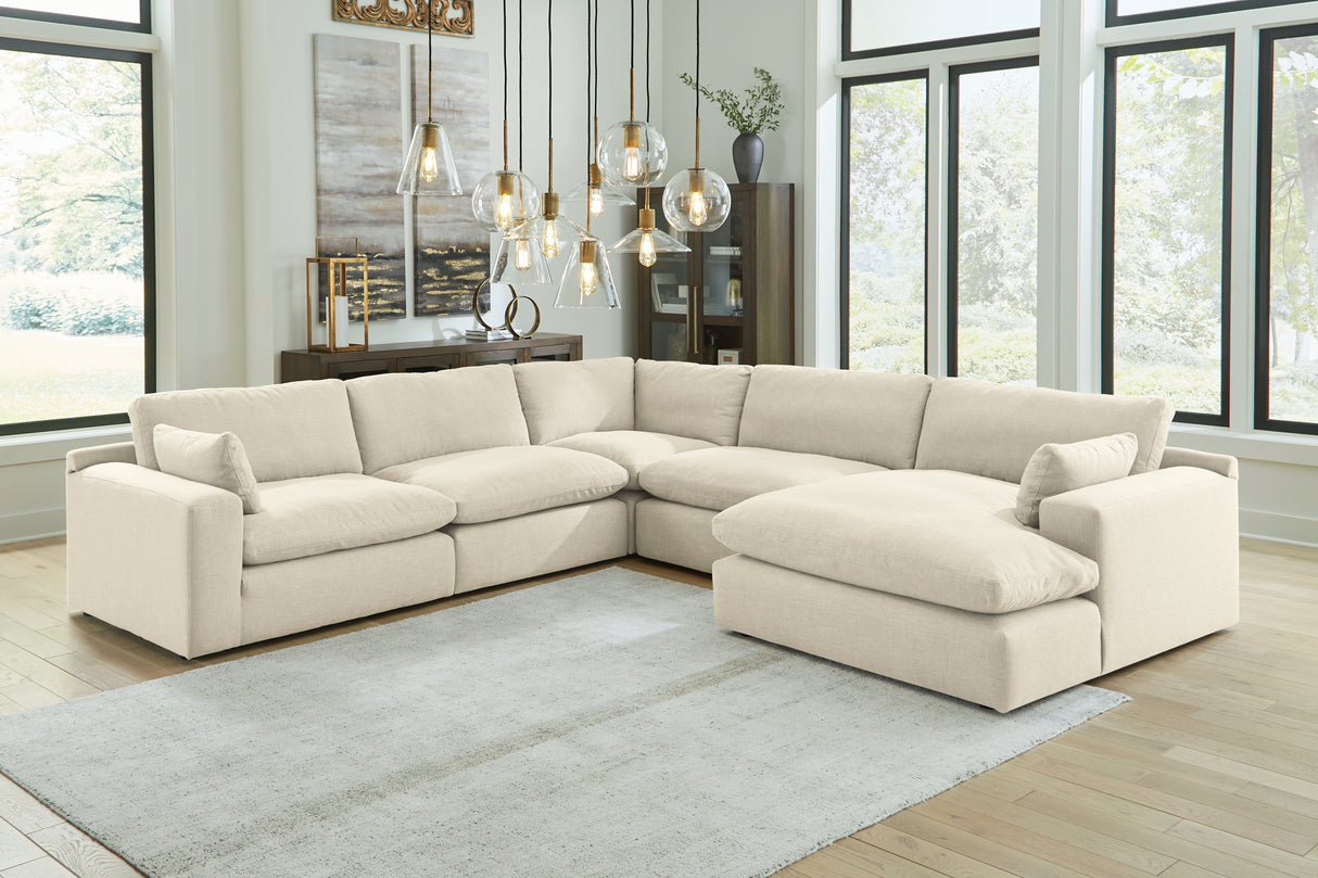 Elyza Linen 5-Piece Sectional with Ottoman from Ashley Furniture - Luna Furniture