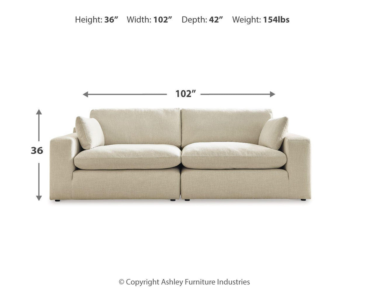 Elyza Linen 2-Piece Sectional Loveseat