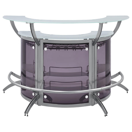 Dallas Smoked and Silver Bar Unit from Coaster - Luna Furniture
