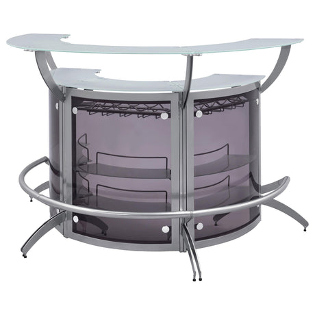 Dallas Smoked and Silver Bar Unit from Coaster - Luna Furniture
