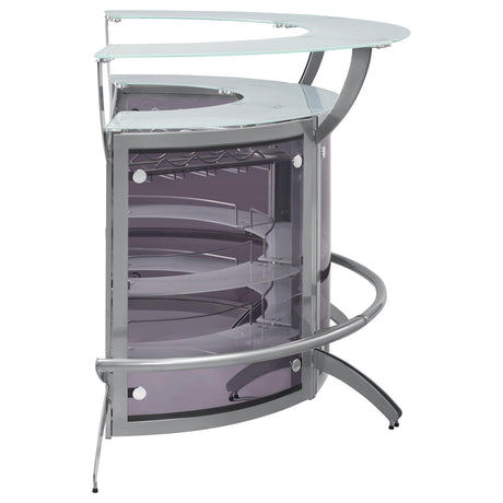 Dallas Smoked and Silver Bar Unit from Coaster - Luna Furniture