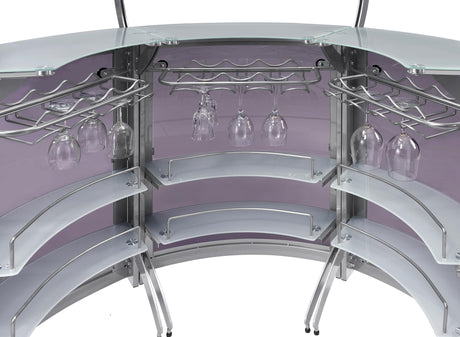 Dallas Smoked and Silver Bar Unit from Coaster - Luna Furniture