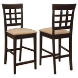 Gabriel Cappuccino and Tan Upholstered Counter Height Stools, Set of 2 from Coaster - Luna Furniture