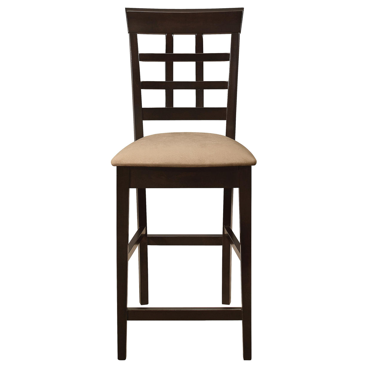 Gabriel Cappuccino and Tan Upholstered Counter Height Stools, Set of 2 from Coaster - Luna Furniture