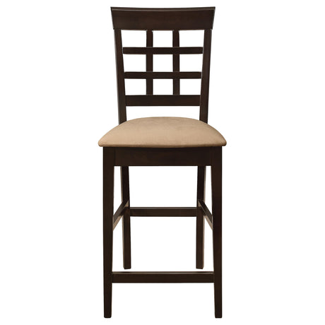 Gabriel Cappuccino and Tan Upholstered Counter Height Stools, Set of 2 from Coaster - Luna Furniture