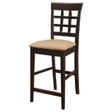 Gabriel Cappuccino and Tan Upholstered Counter Height Stools, Set of 2 from Coaster - Luna Furniture