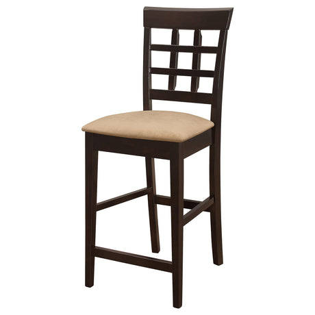Gabriel Cappuccino and Tan Upholstered Counter Height Stools, Set of 2 from Coaster - Luna Furniture