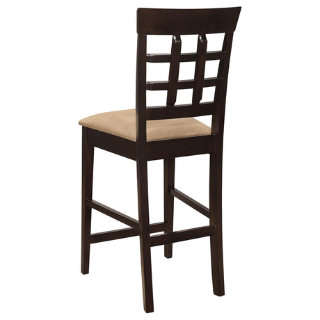 Gabriel Cappuccino and Tan Upholstered Counter Height Stools, Set of 2 from Coaster - Luna Furniture