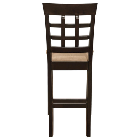 Gabriel Cappuccino and Tan Upholstered Counter Height Stools, Set of 2 from Coaster - Luna Furniture
