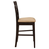 Gabriel Cappuccino and Tan Upholstered Counter Height Stools, Set of 2 from Coaster - Luna Furniture