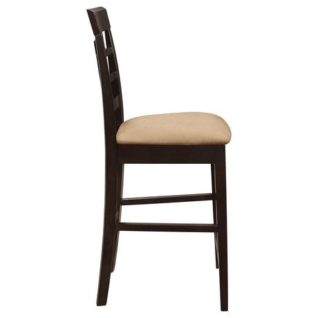 Gabriel Cappuccino and Tan Upholstered Counter Height Stools, Set of 2 from Coaster - Luna Furniture