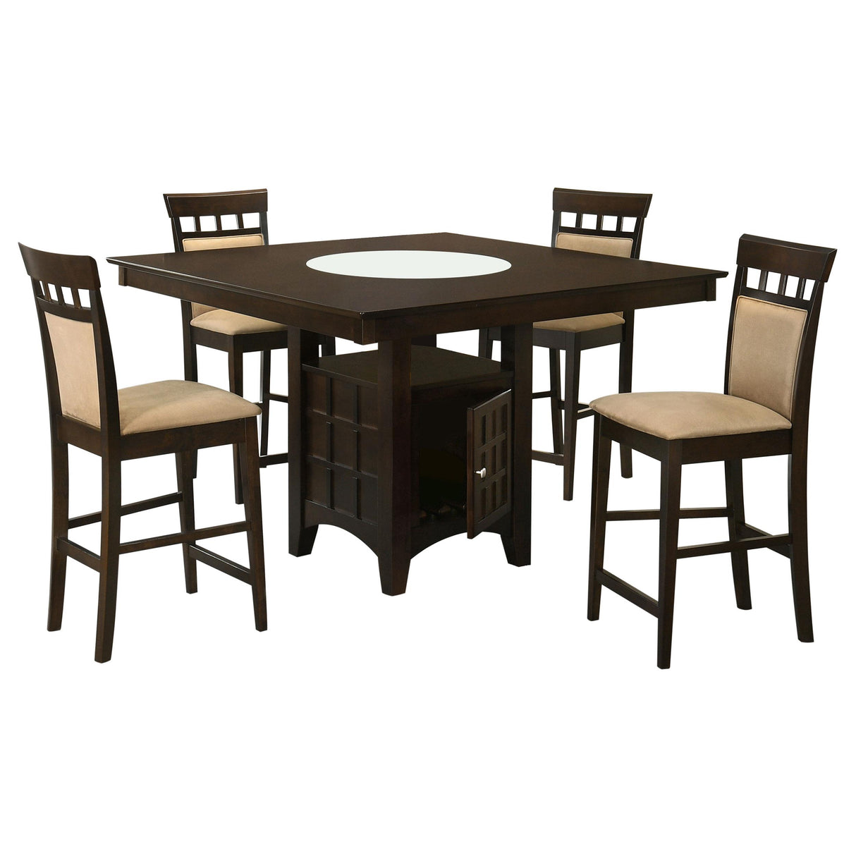 Gabriel Cappuccino 5-Piece Square Counter Height Dining Set from Coaster - Luna Furniture