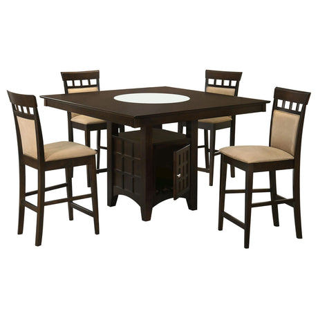 Gabriel Cappuccino 5-Piece Square Counter Height Dining Set from Coaster - Luna Furniture