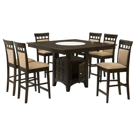 Gabriel Cappuccino 7-Piece Square Counter Height Dining Set from Coaster - Luna Furniture