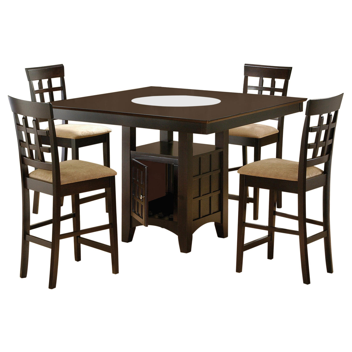 Gabriel Cappuccino 5-Piece Square Counter Height Dining Set from Coaster - Luna Furniture