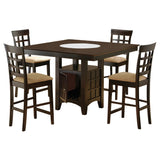 Gabriel Cappuccino 5-Piece Square Counter Height Dining Set from Coaster - Luna Furniture