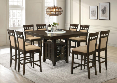 Gabriel Cappuccino Storage Counter Height Table from Coaster - Luna Furniture