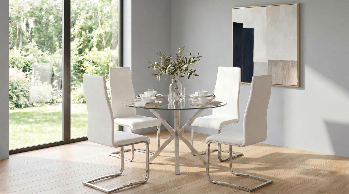 Montclair Chrome and Black High Back Dining Chairs, Set of 4 from Coaster - Luna Furniture