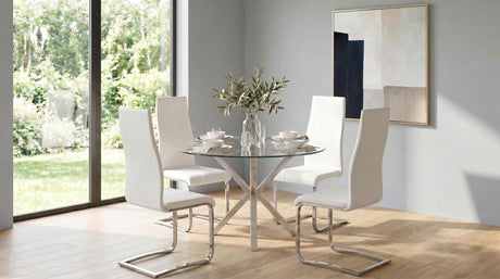 Montclair Chrome and Black High Back Dining Chairs, Set of 4 from Coaster - Luna Furniture