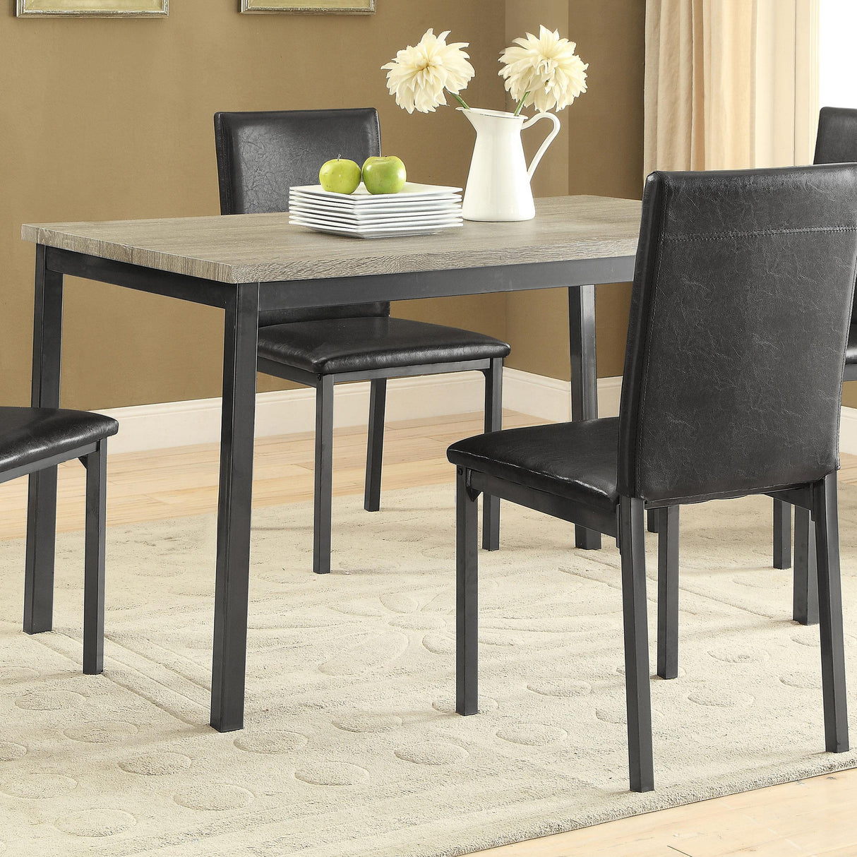 Garza Black Rectangular Dining Table from Coaster - Luna Furniture