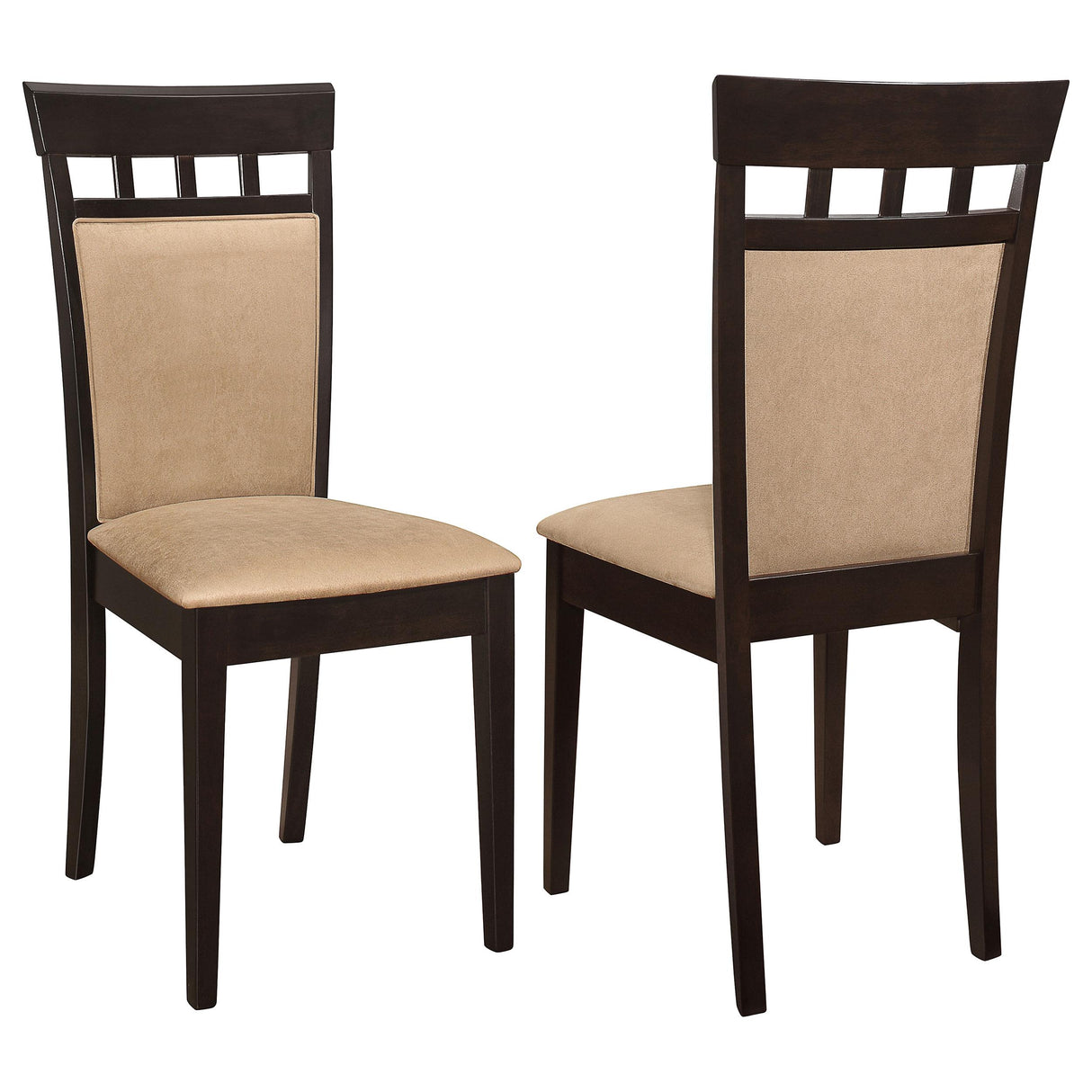Gabriel Cappuccino and Tan Upholstered Side Chairs, Set of 2 from Coaster - Luna Furniture
