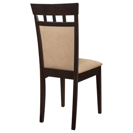 Gabriel Cappuccino and Tan Upholstered Side Chairs, Set of 2 from Coaster - Luna Furniture