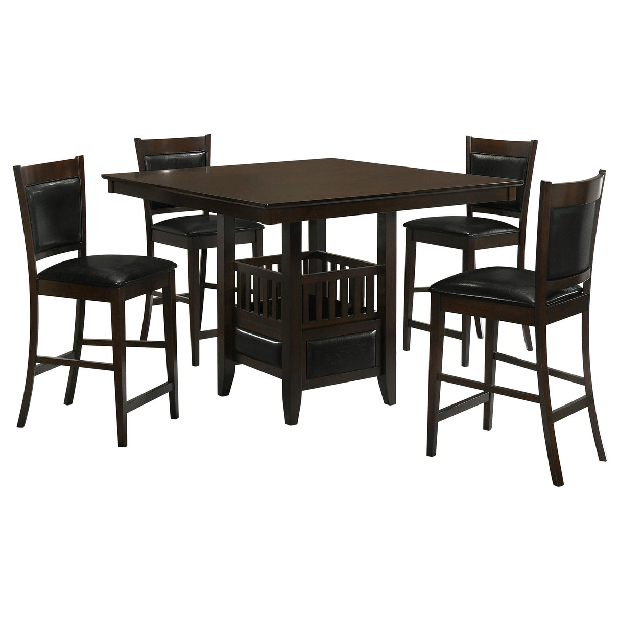 Jaden Cappuccino 5-Piece Transitional Counter Height Dining Set from Coaster - Luna Furniture