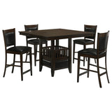 Jaden Cappuccino 5-Piece Transitional Counter Height Dining Set from Coaster - Luna Furniture
