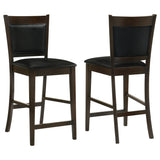 Jaden Black and Espresso Upholstered Counter Height Stools, Set of 2 from Coaster - Luna Furniture