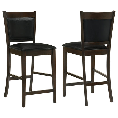 Jaden Black and Espresso Upholstered Counter Height Stools, Set of 2 from Coaster - Luna Furniture